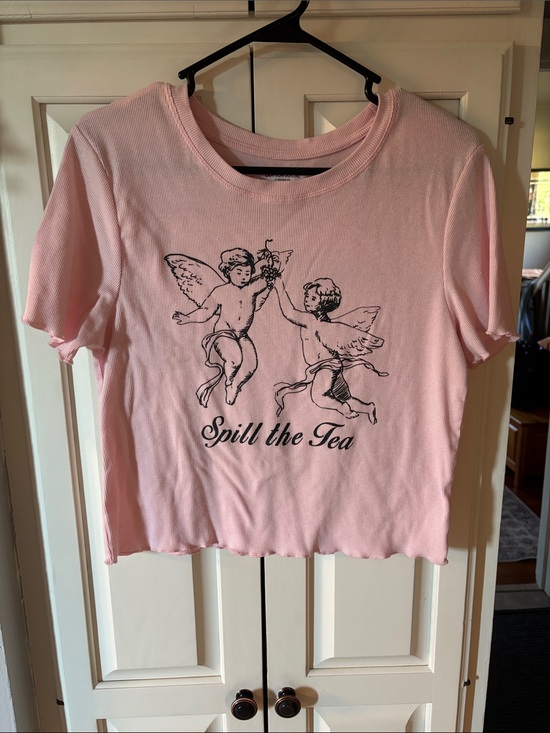 Other - Spill the Tea Pink Graphic Sleep Tee